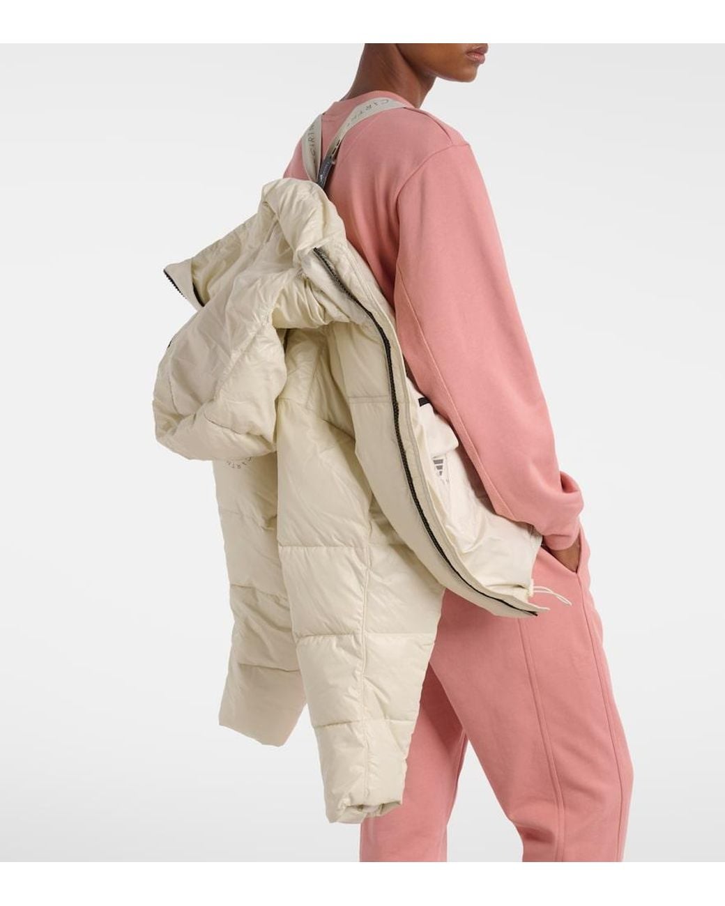 Adidas By Stella McCartney Natural Hooded Cropped Jacket