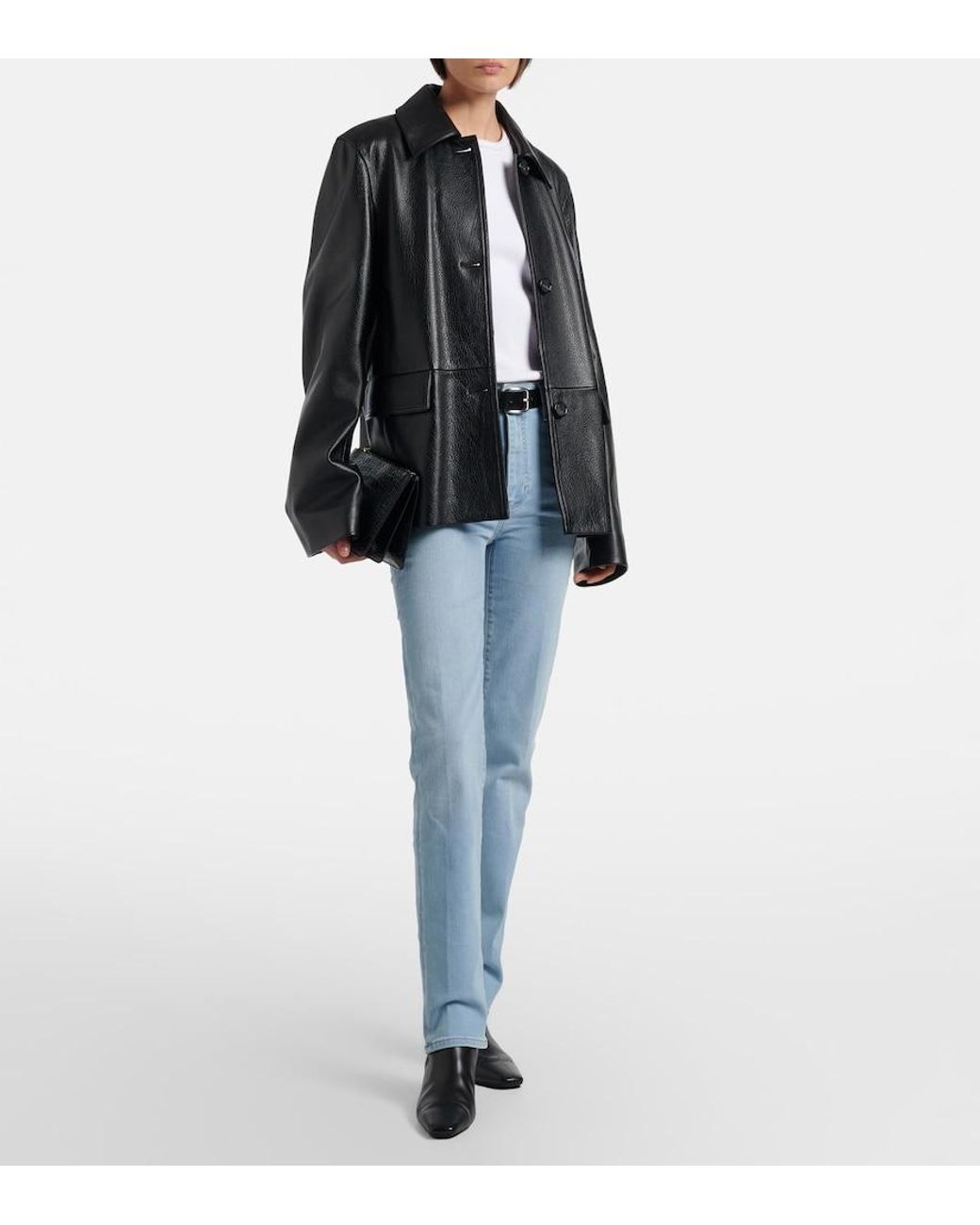 FRAME Blue Le Sleek Long Straight Jeans