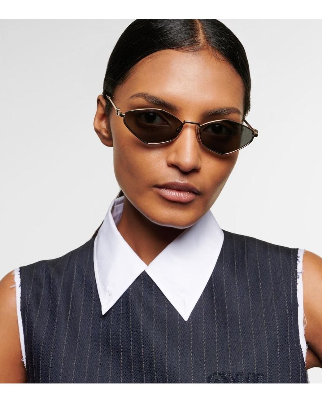 Miu Miu Gray Miu Regard Cat-Eye Sunglasses