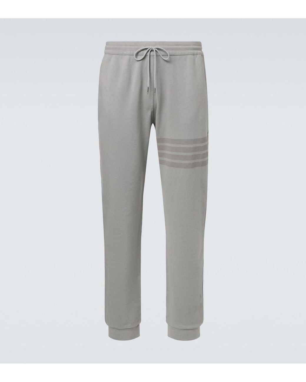 Thom Browne Gray 4-Bar Cotton Sweatpants for men