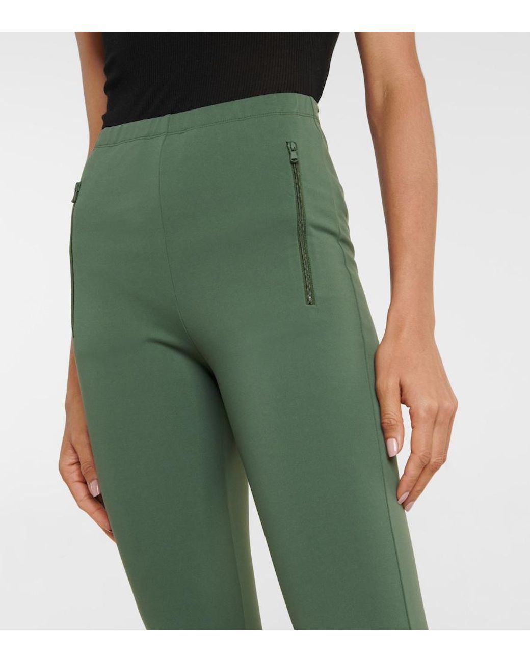 Wardrobe NYC Green Side Split High-Rise Leggings