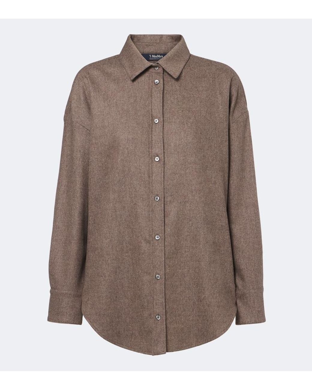 Max Mara Brown Wool Flannel Shirt