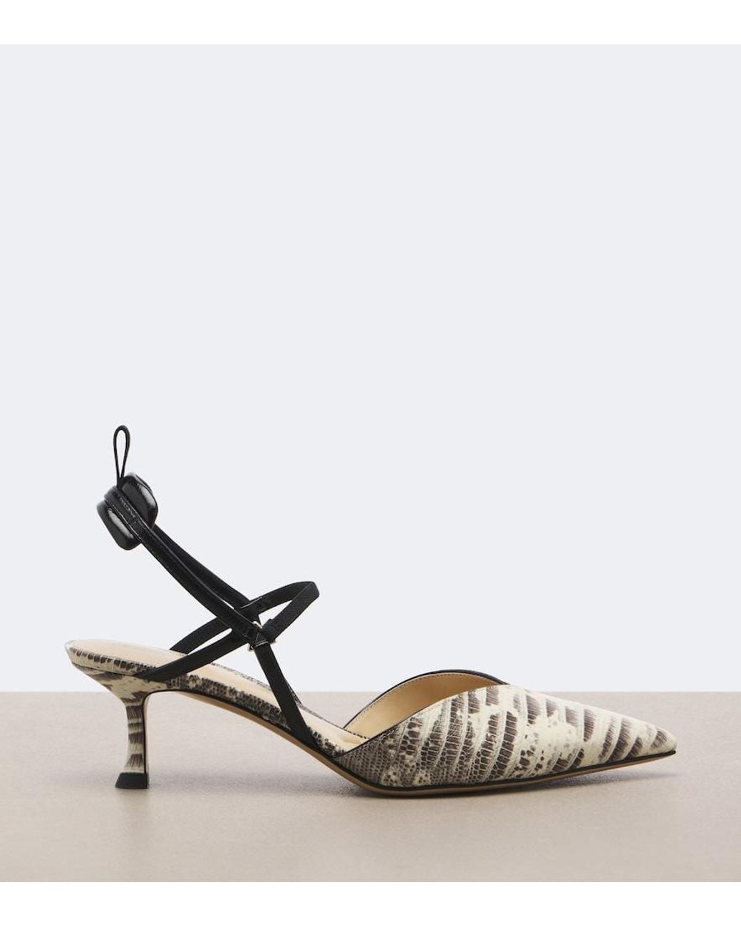 Fendi Metallic Colibri Snake-Effect Leather Slingback Pumps