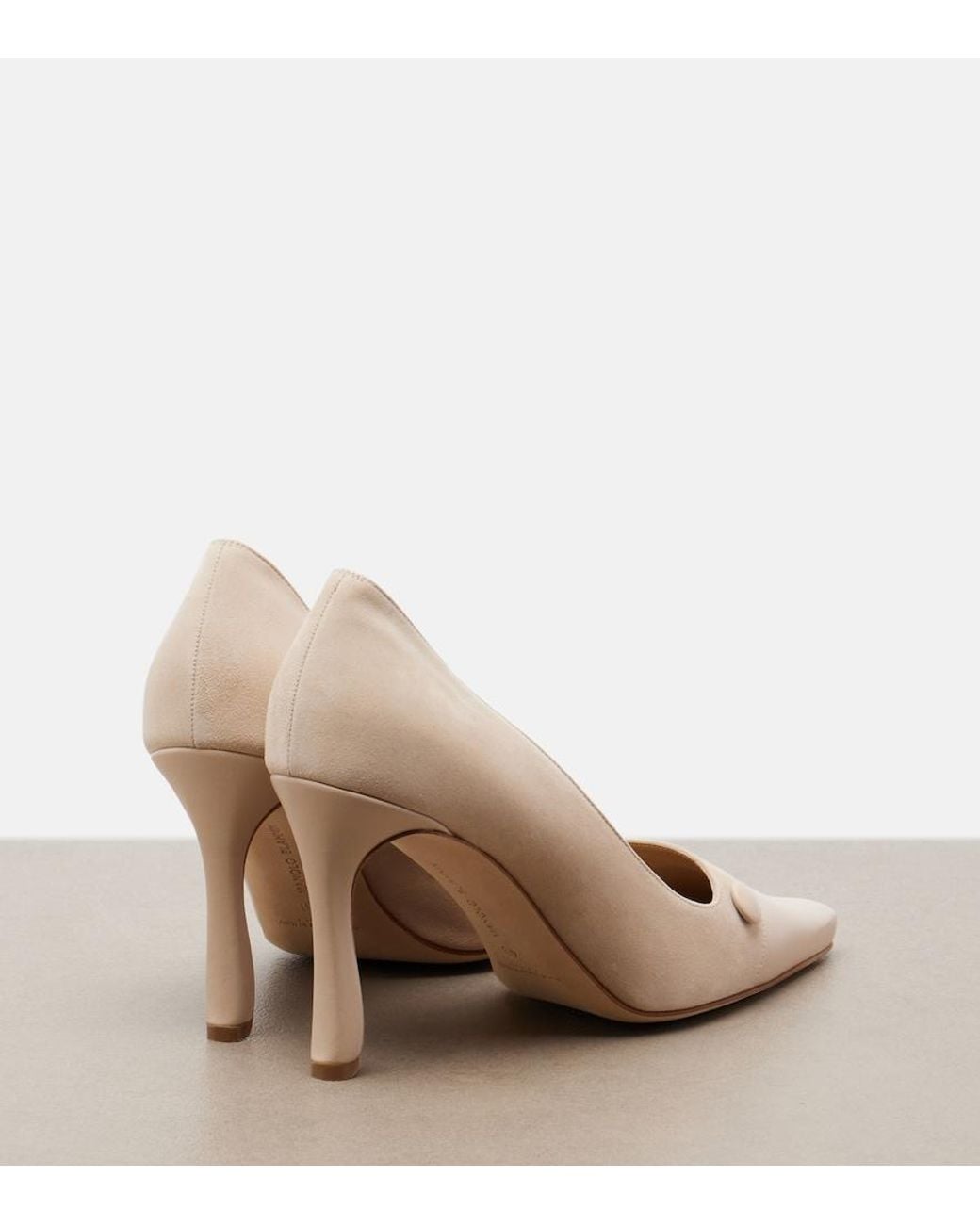 Manolo Blahnik Natural Quantapla Suede Pumps