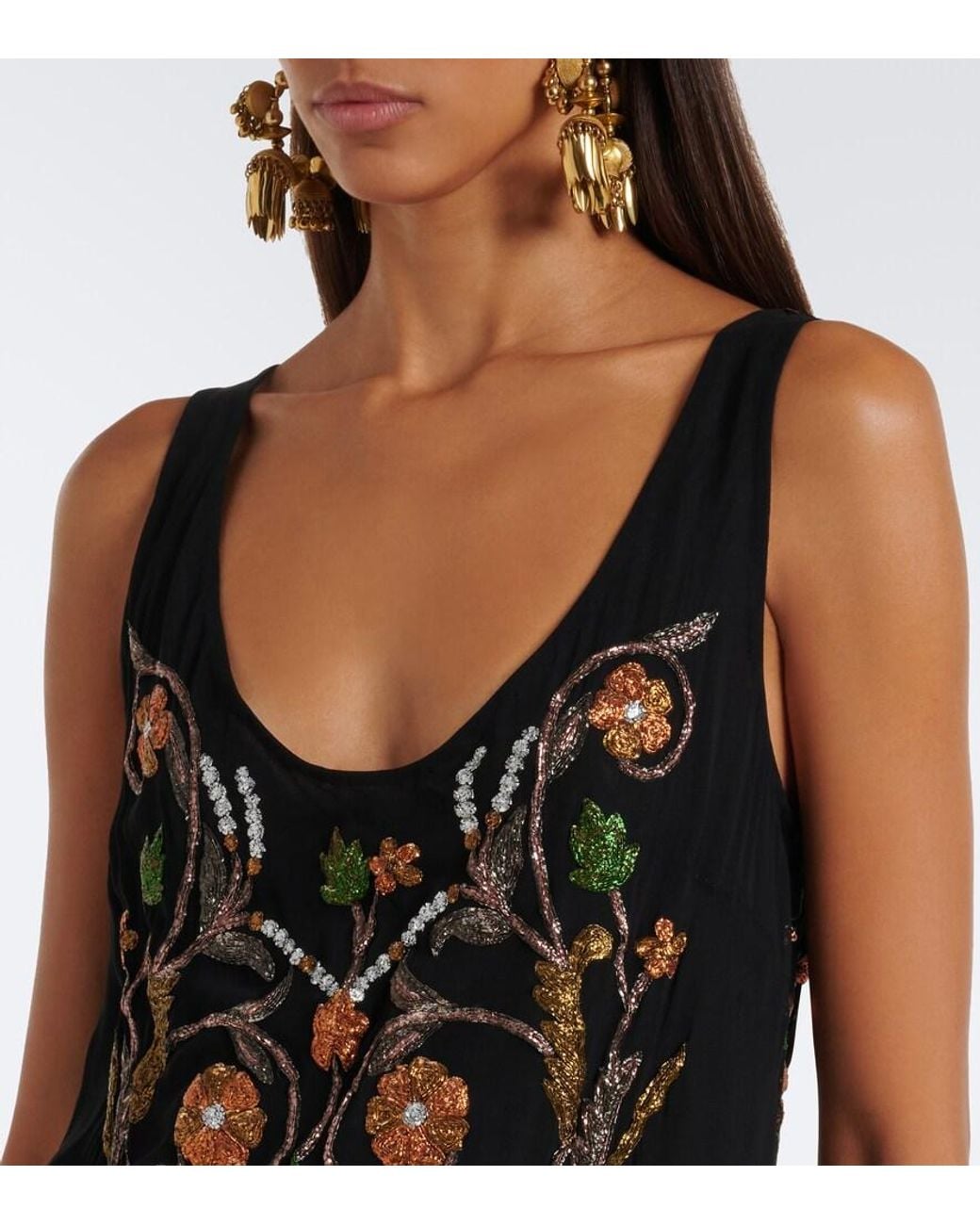 Dries Van Noten Black Embroidered Top