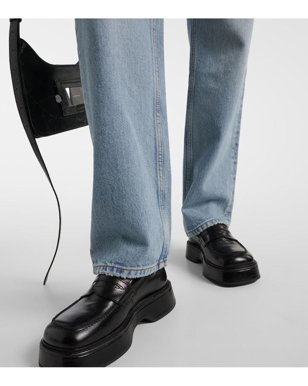 Re/done Blue Easy Mid-Rise Straight Jeans