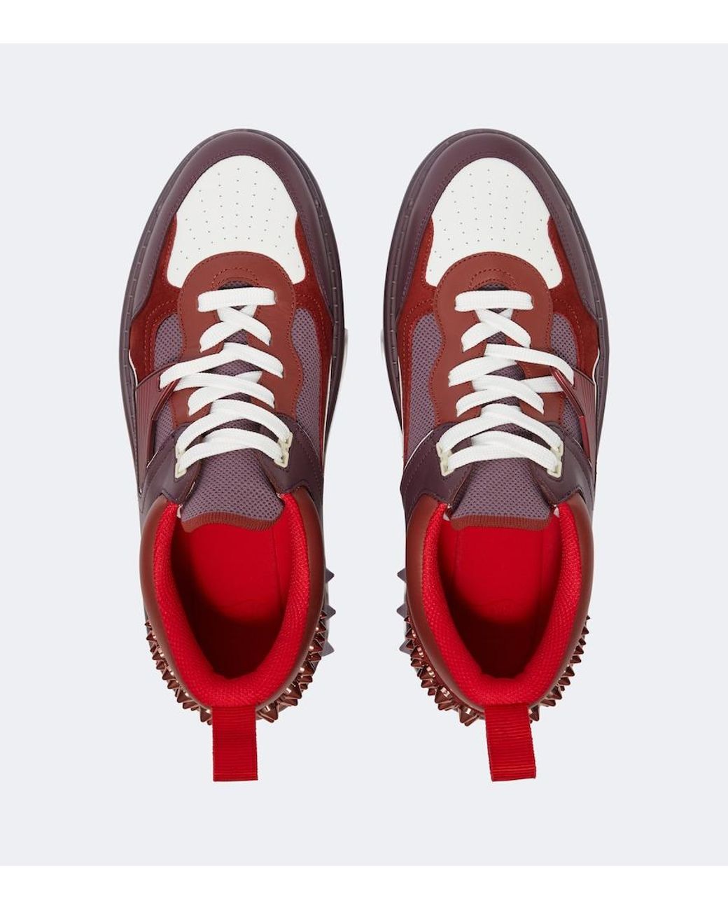 Christian Louboutin Red Astroloubi Leather & Mesh Sneaker for men
