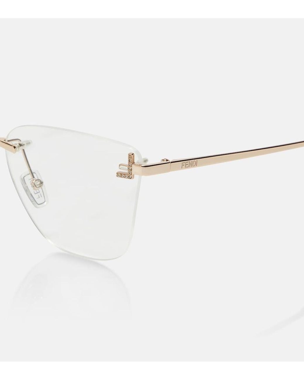 Fendi Natural Eckige Brille First Crystal