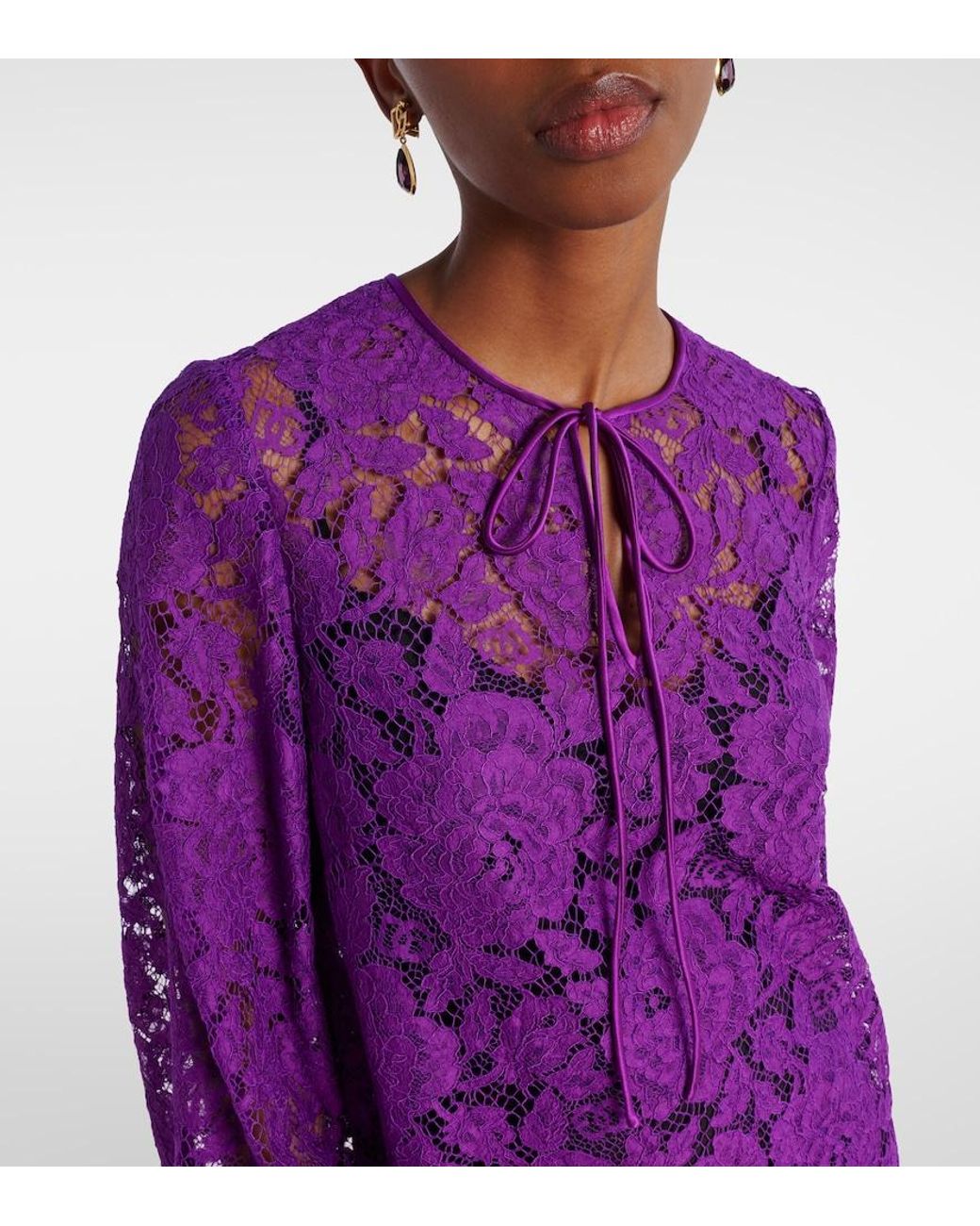 Dolce & Gabbana Purple Lace Minidress