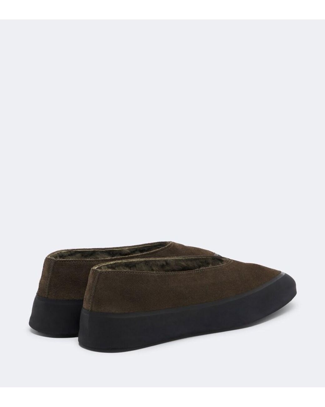 Le Monde Beryl Green Apres Ski Shearling-Lined Suede Ballet Flats