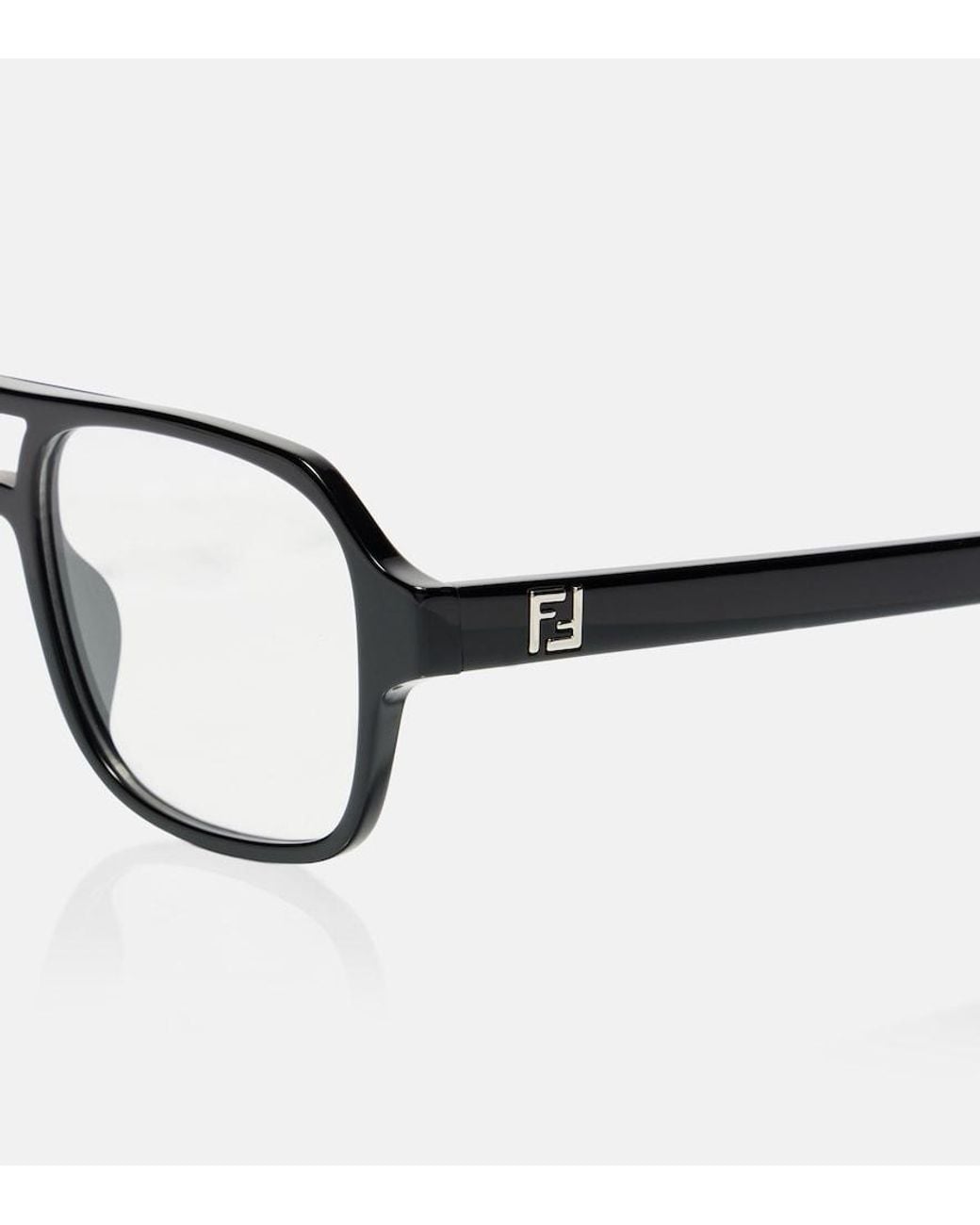 Fendi Brown Ff Squared Aviator Glasses