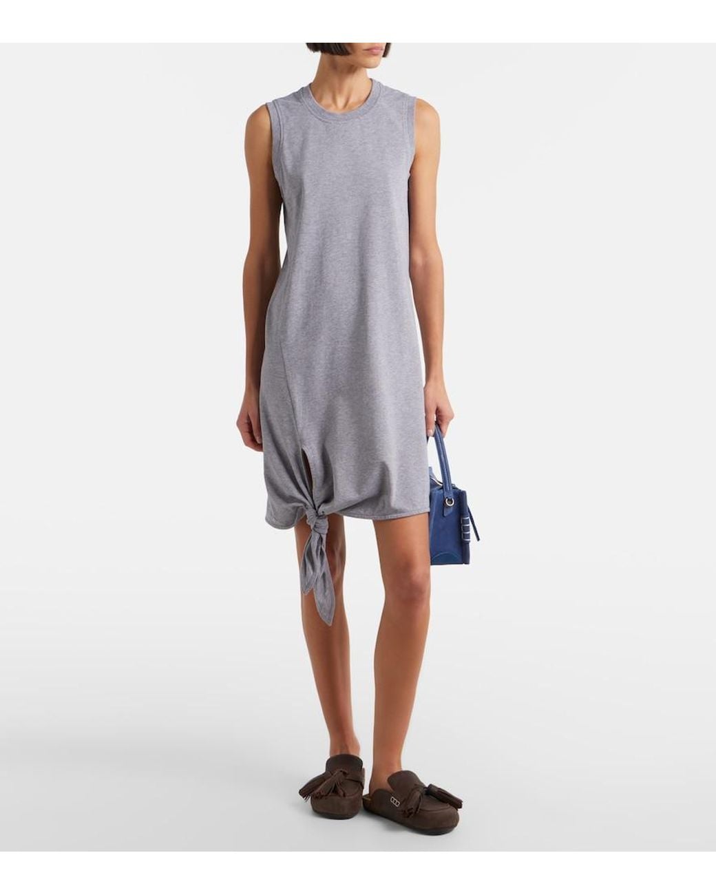 J.W. Anderson Gray Cotton Jersey Minidress
