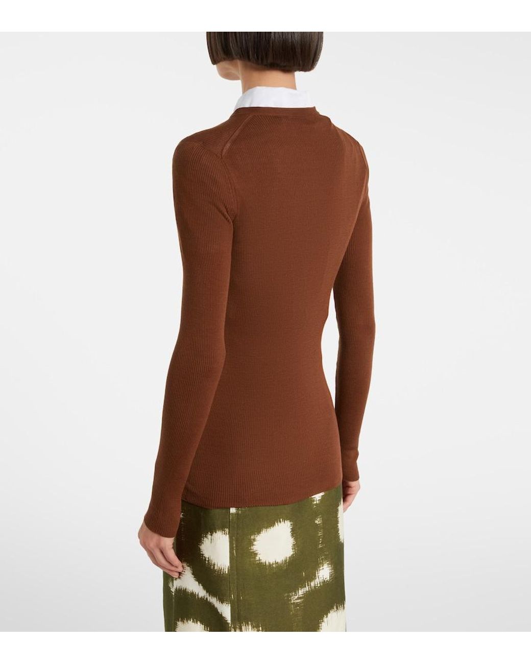 Prada Brown Virgin Wool Cardigan