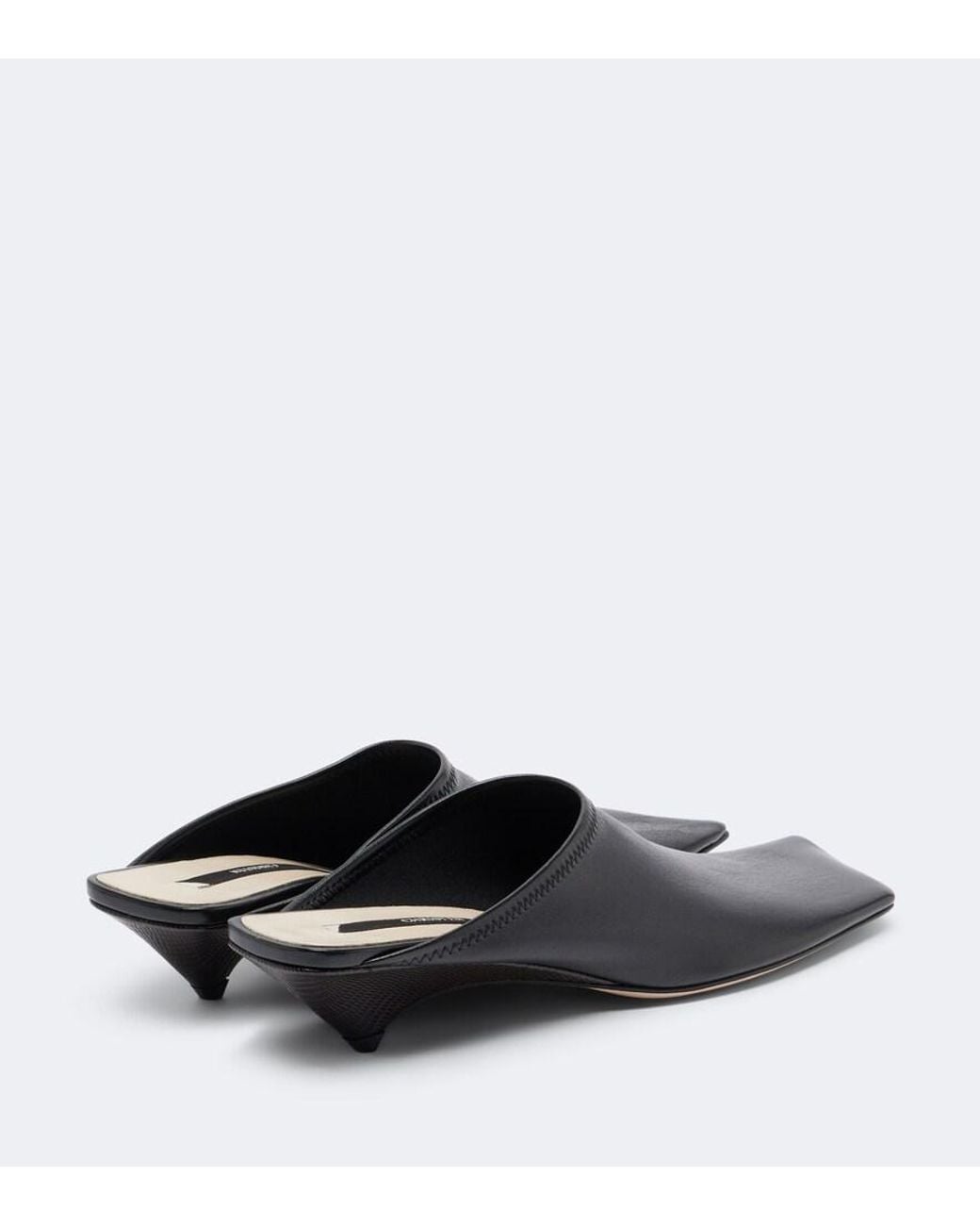 Christen Gray Edge Leather Mules