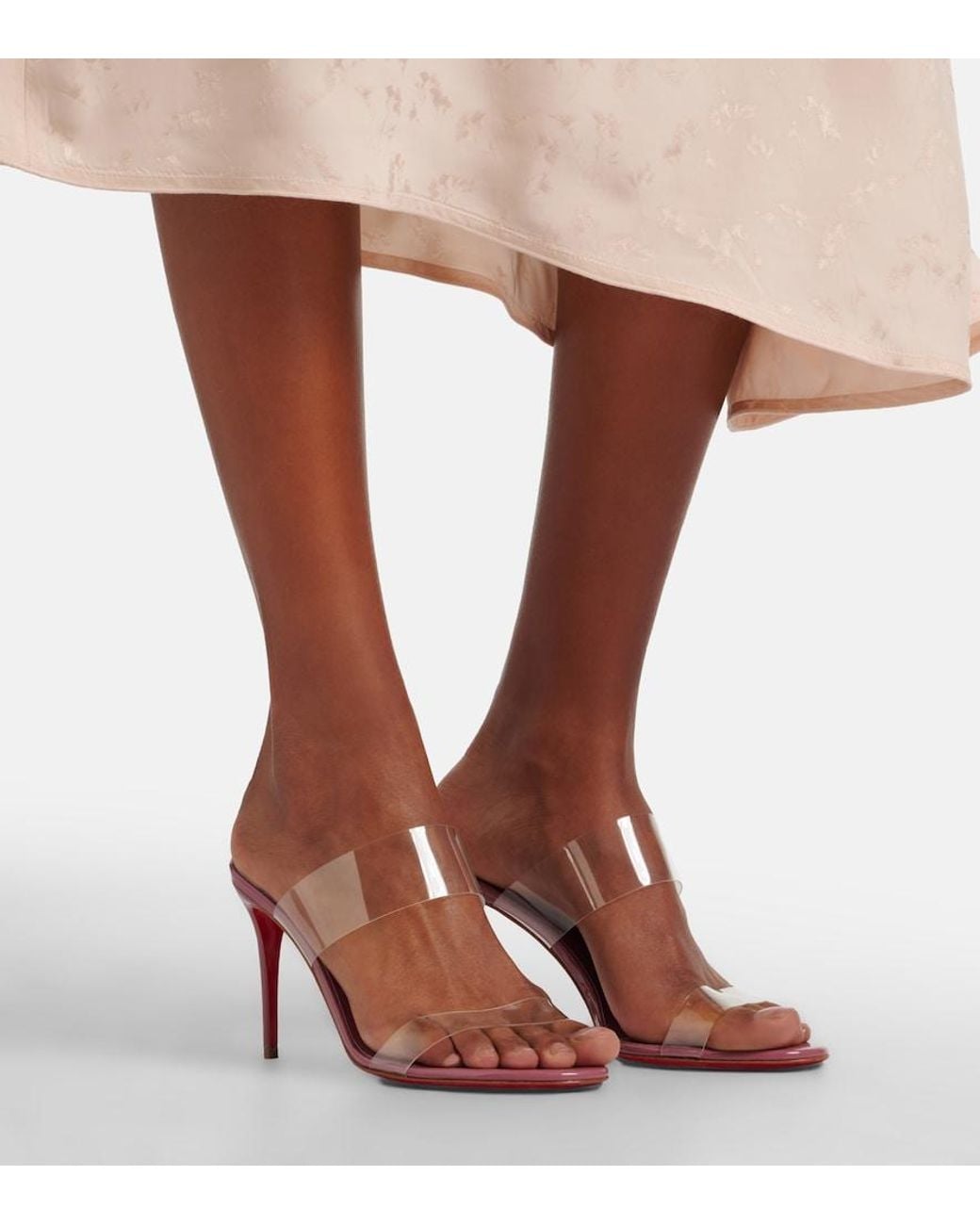 Christian Louboutin Pink Just Nothing Leather-Trimmed Tpu Mules