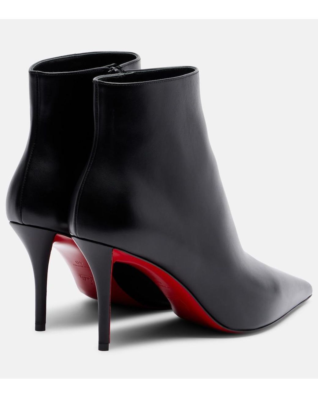 Christian Louboutin Black Miss Z Booty 80 Leather Boots