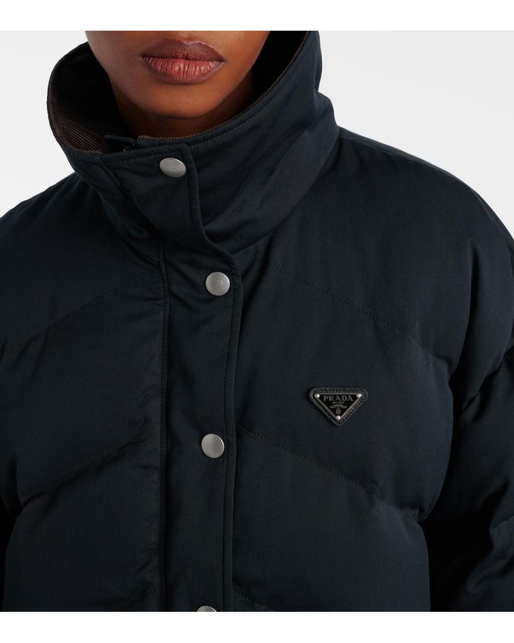 Prada Blue Logo Down Jacket