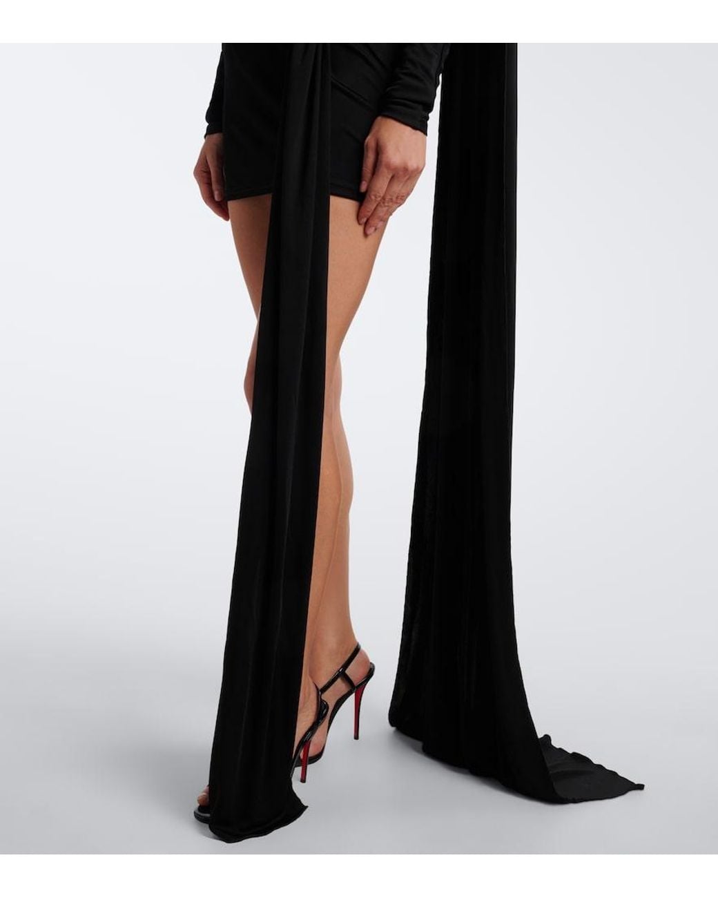 David Koma Black Embellished One-Shoulder Minidress