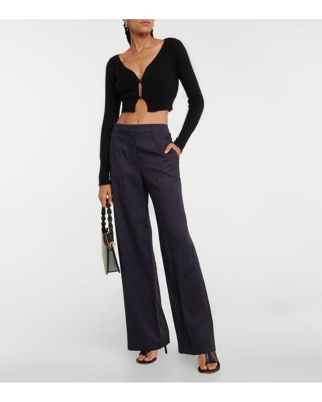Jacquemus Black ‘Alzou’ Cropped Cardigan