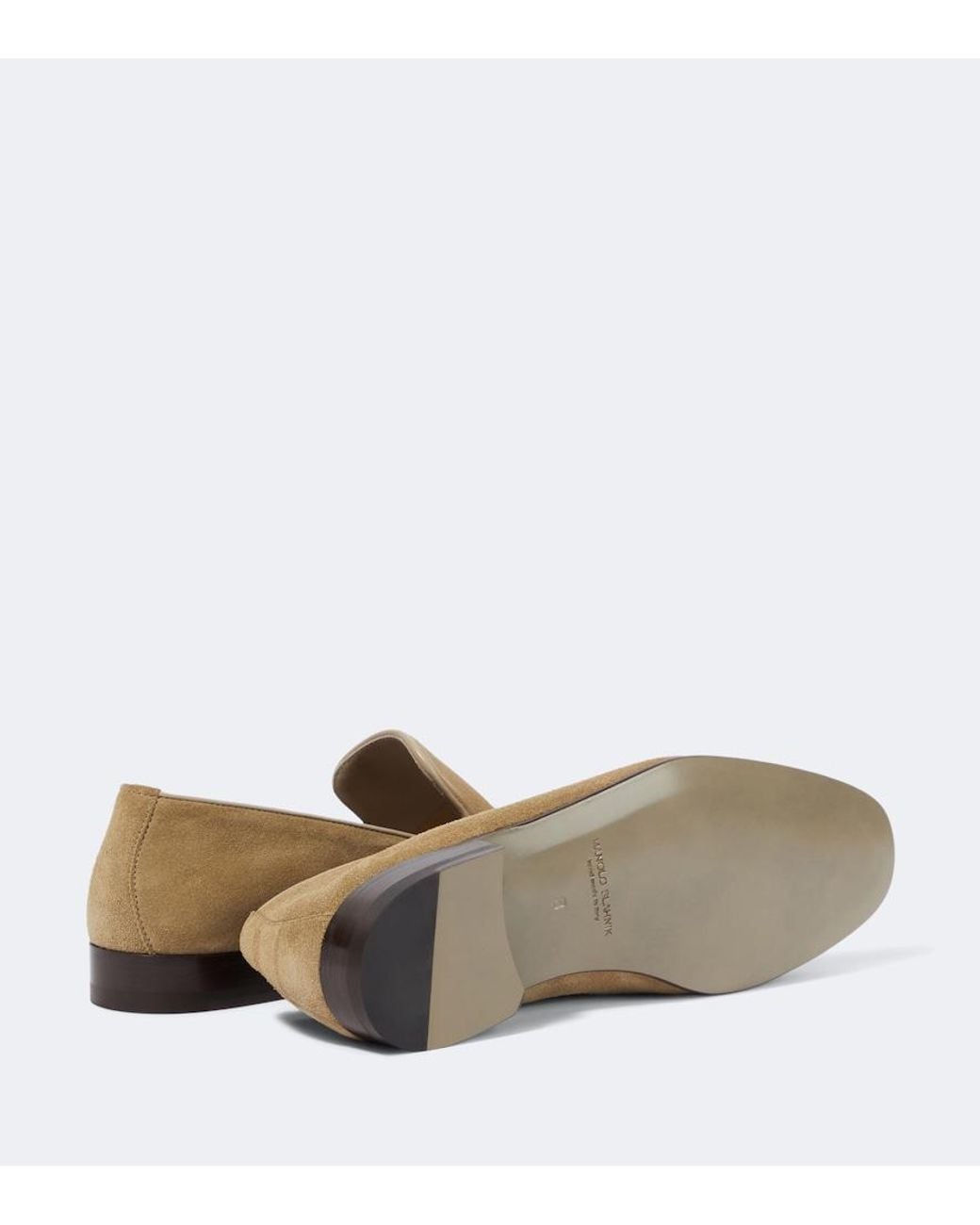 Manolo Blahnik White Truro Suede Loafers for men