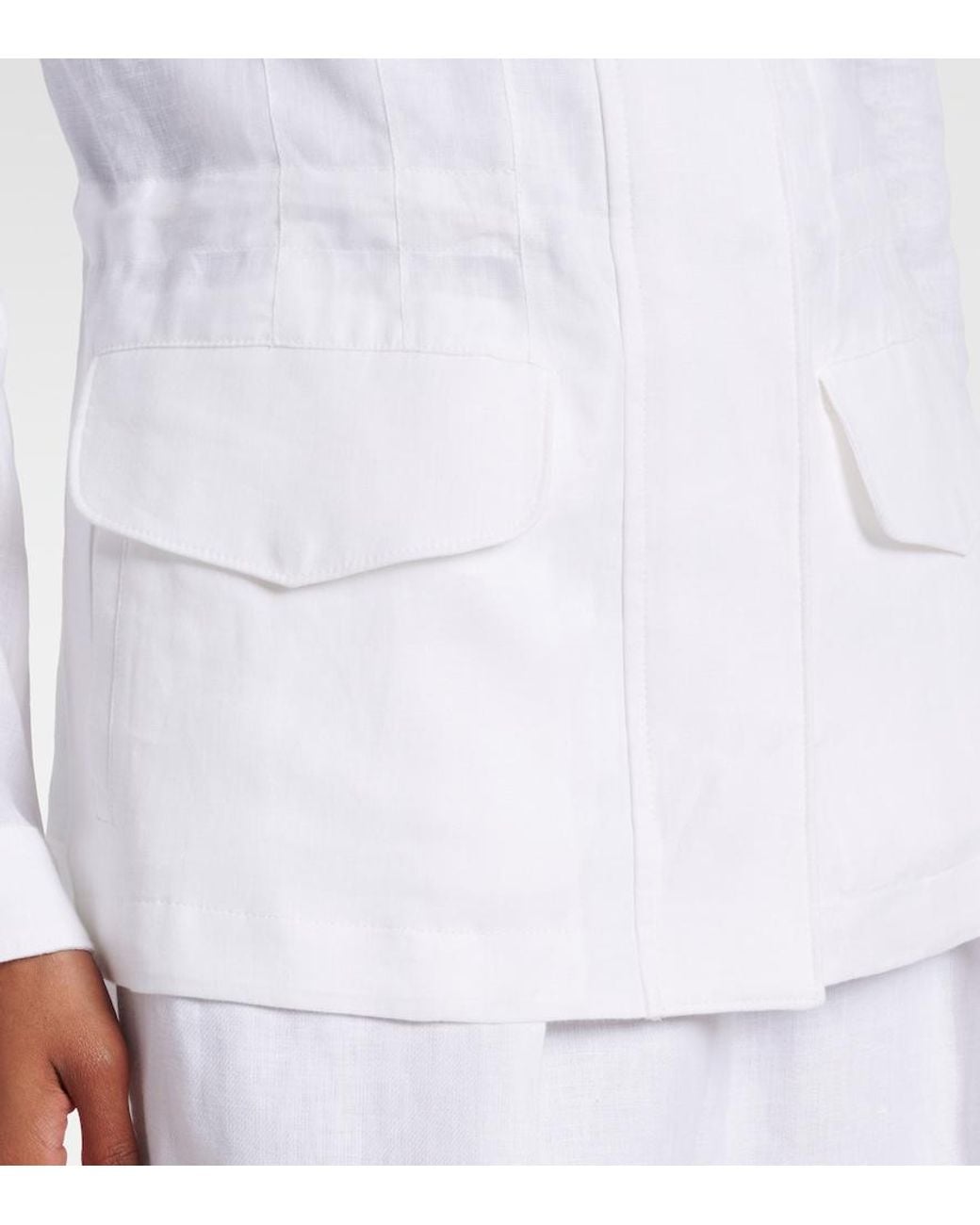 Loro Piana White Traveller Linen Jacket