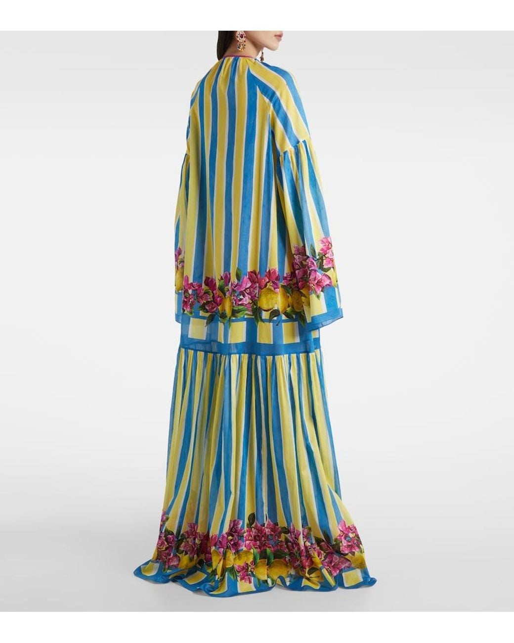 Dolce & Gabbana Blue Striped Cotton Kaftan