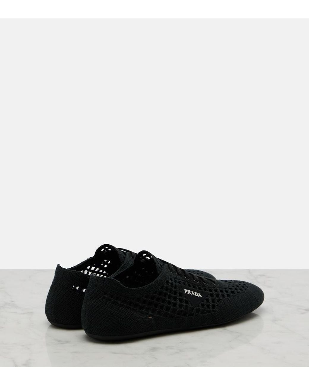 Prada Black Collapse Crochet Sneakers