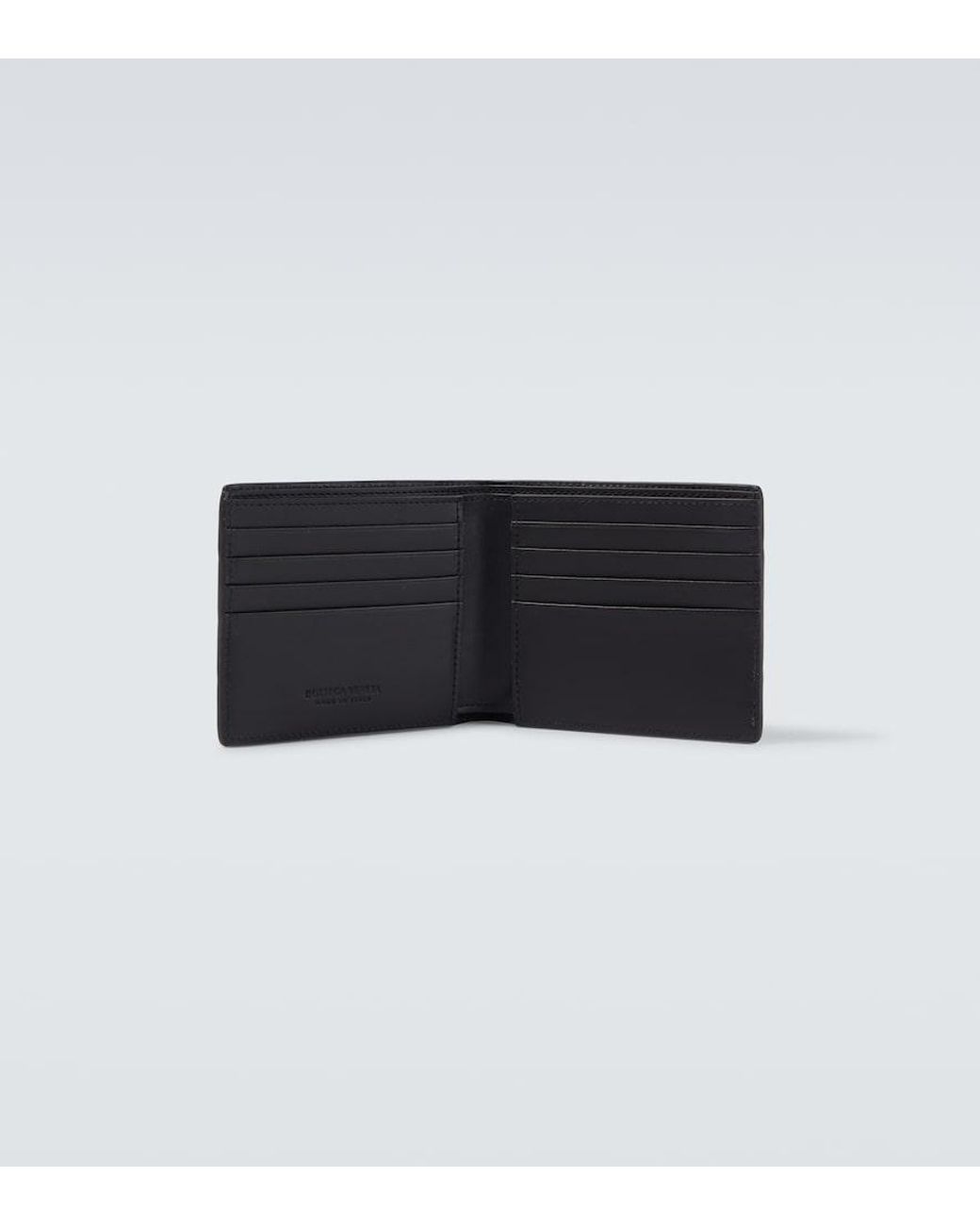 Bottega Veneta Black Intrecciato Leather Wallet for men
