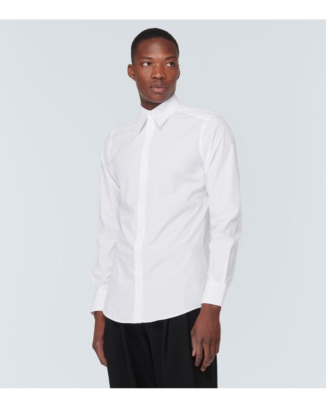 Dolce & Gabbana White Cotton Oxford Shirt for men