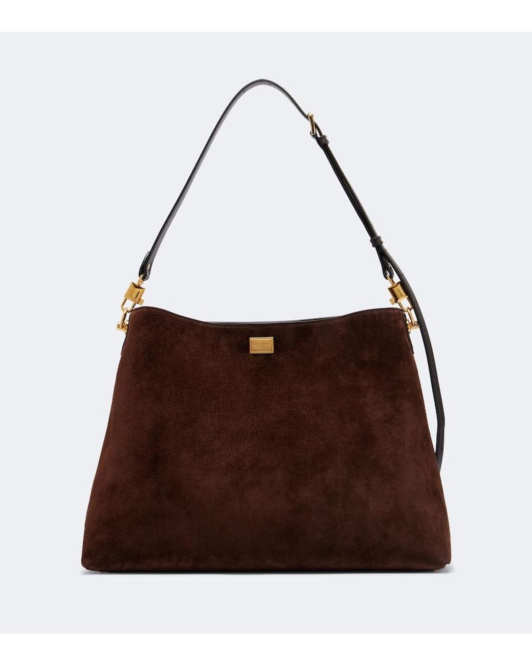 Dolce & Gabbana Brown Vittoria Large Suede Tote Bag