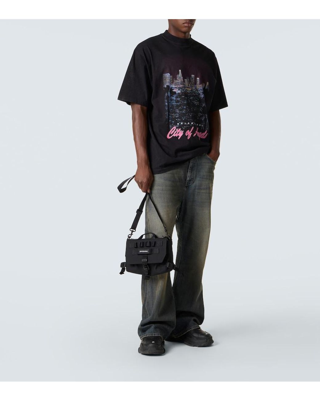 Balenciaga Black Messenger Bag for men