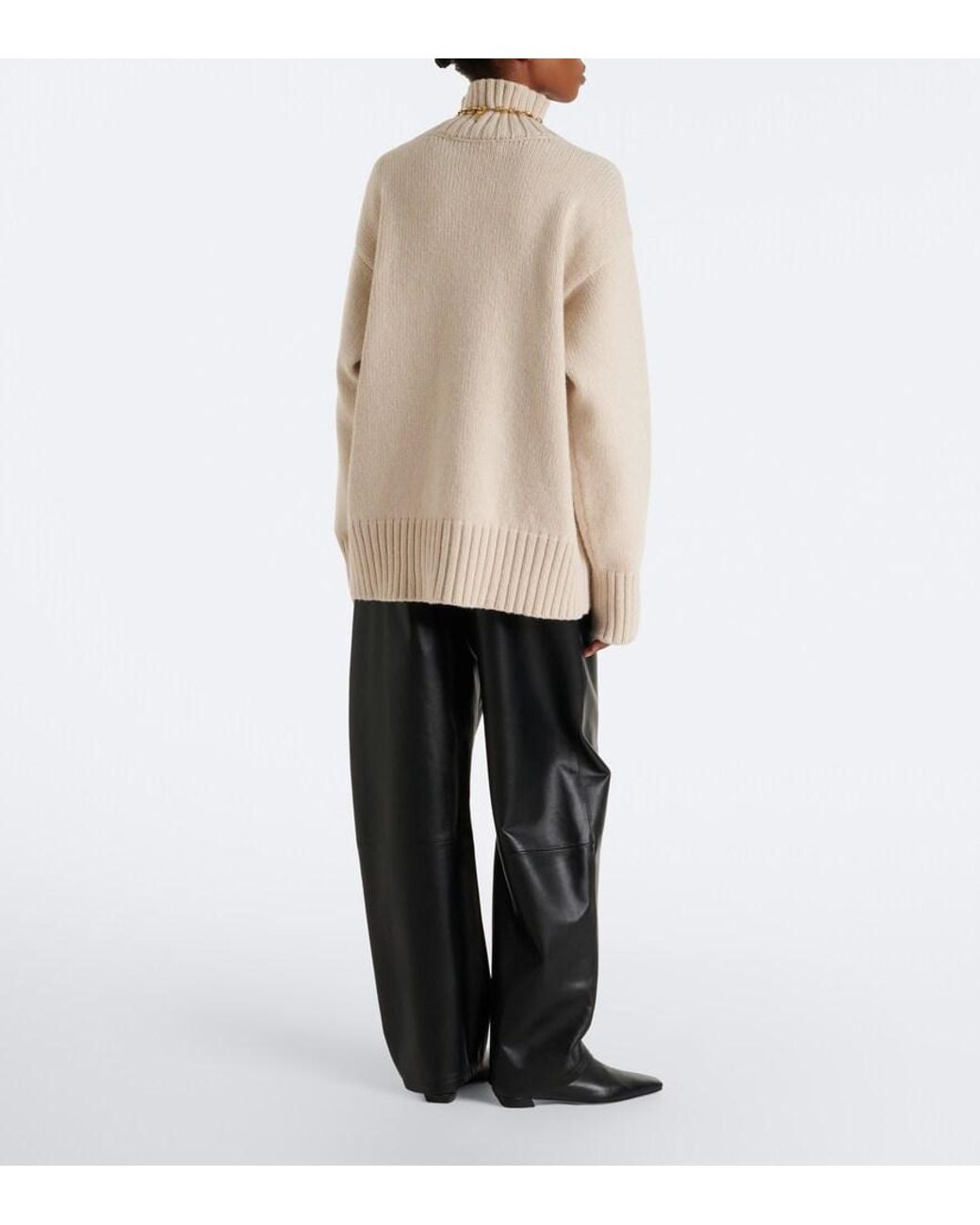 Arma Black Noa Leather Barrel-Leg Pants