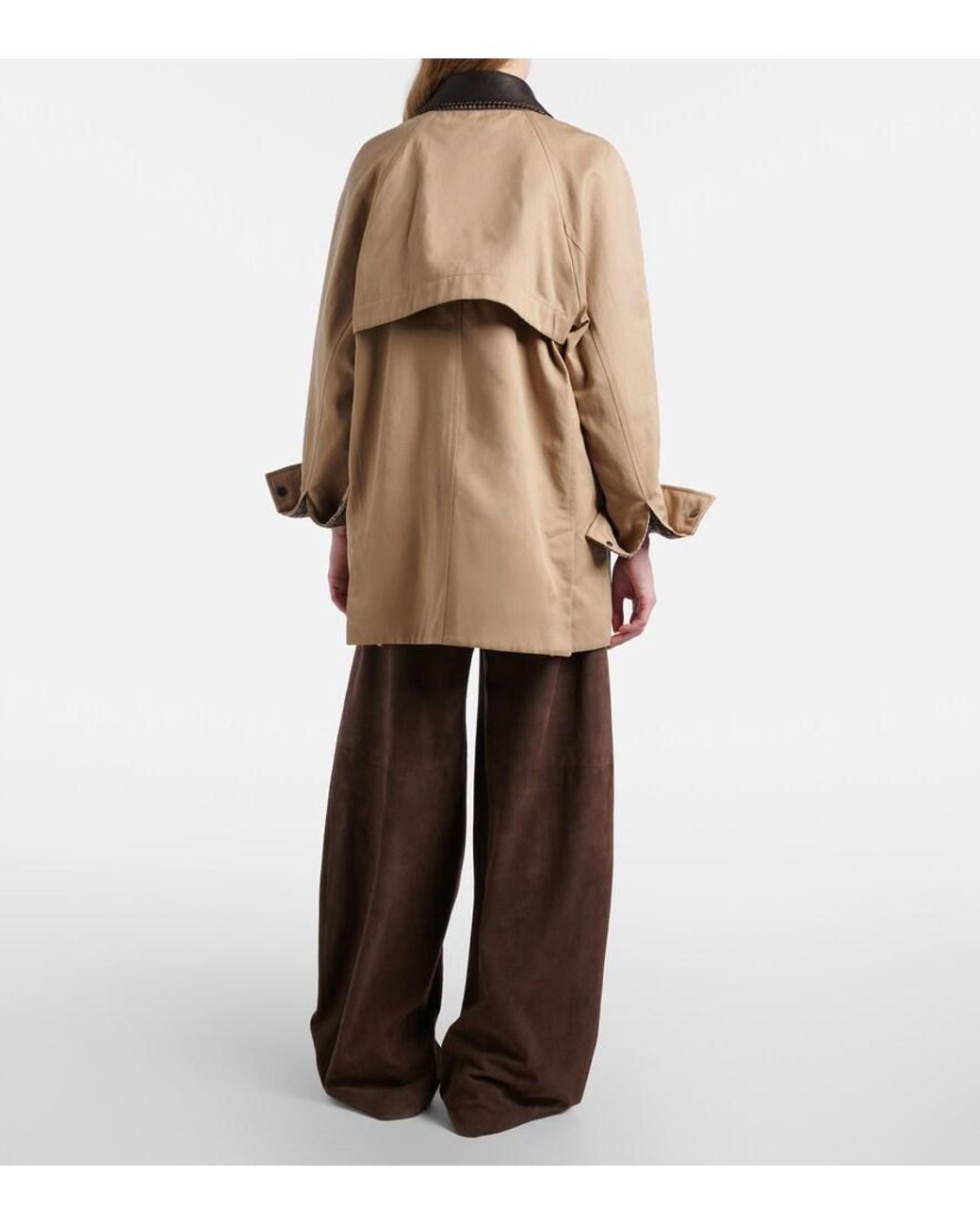 Brunello Cucinelli Brown Suede Wide-Leg Pants