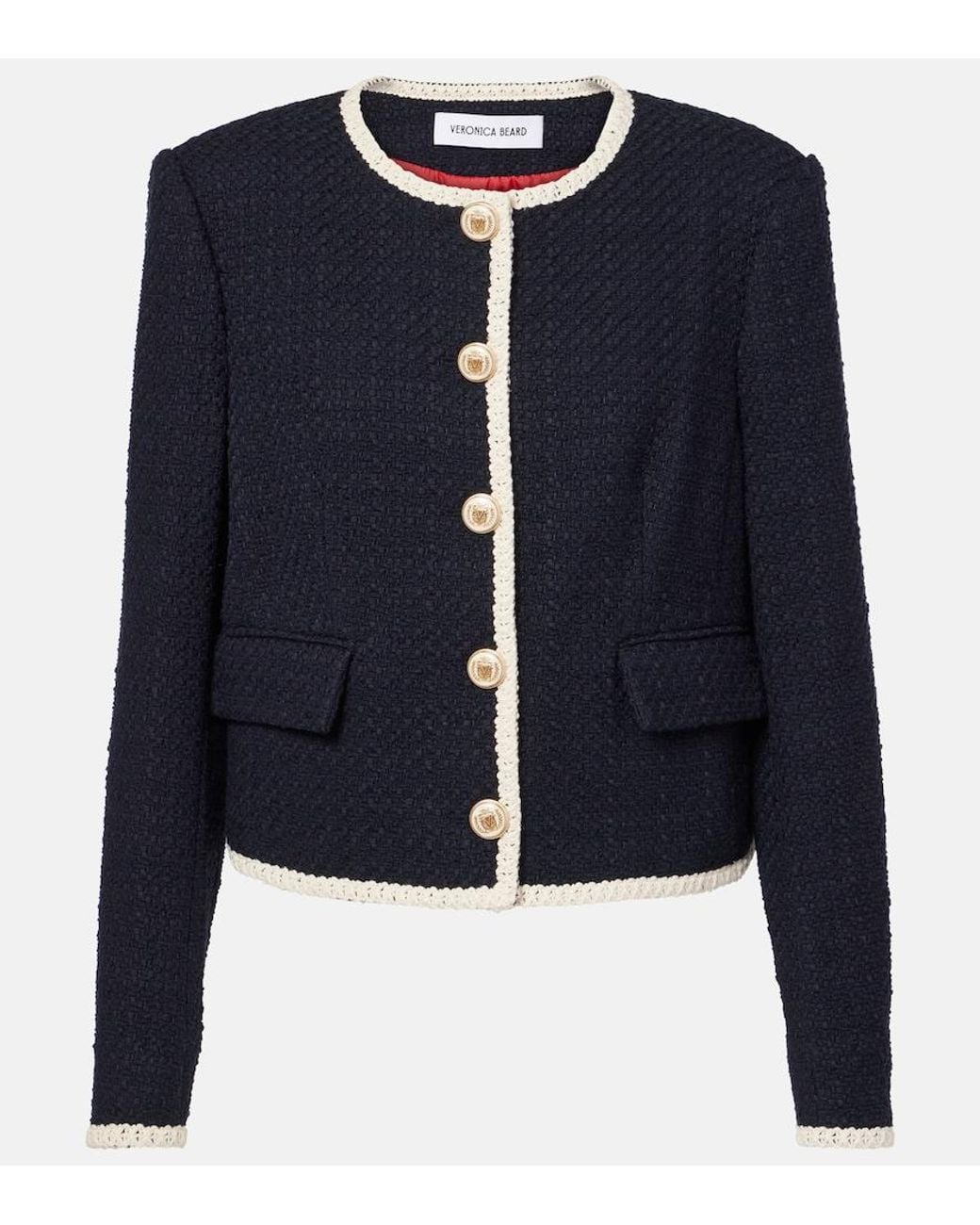 Giacca Cropped Mabel di Veronica Beard in Blue
