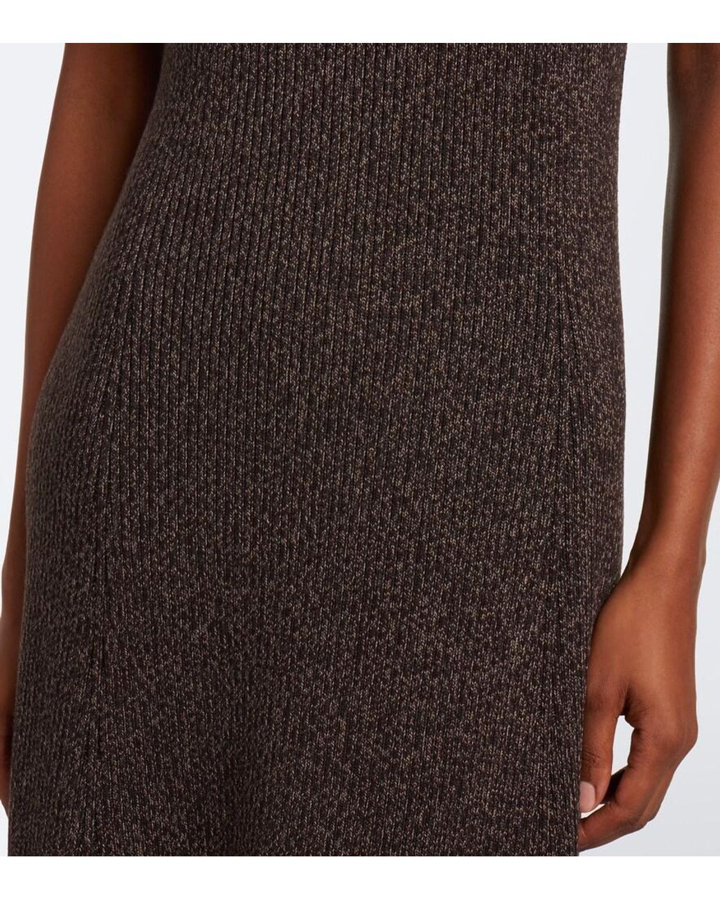 Ralph Lauren Brown Windi Silk And Wool-Blend Maxi Dress