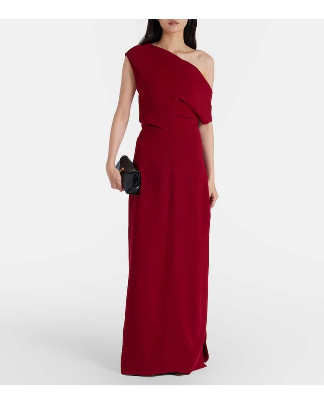 Proenza Schouler Red One-Shoulder-Robe Rosina Aus Crepe