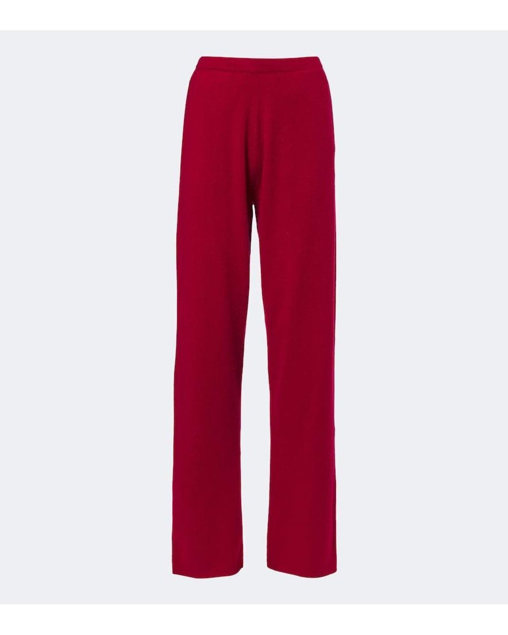Extreme Cashmere Red N°320 Rush Cashmere-Blend Wide-Leg Pants