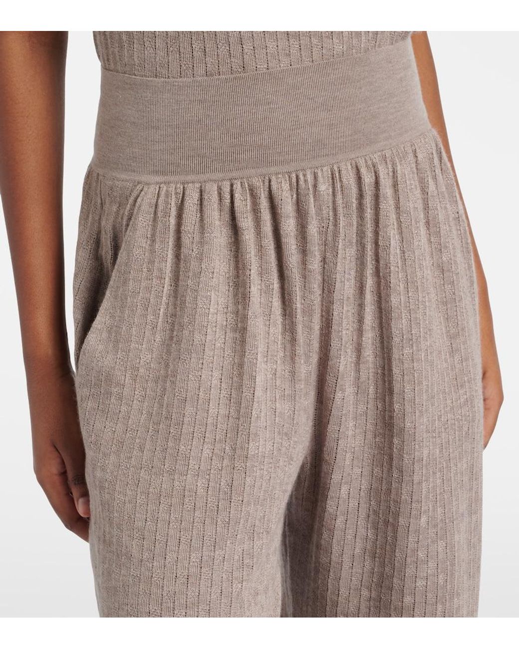 Loro Piana Gray Cashmere And Silk Tapered Pants