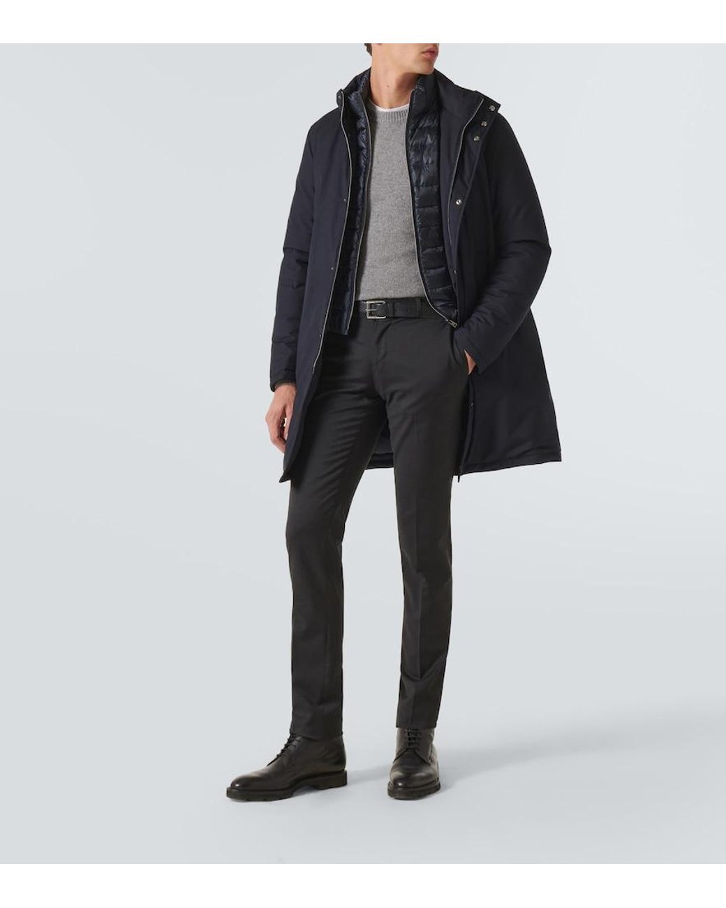 Herno Blue Paneled Down Coat for men