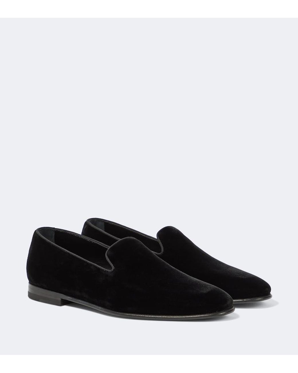 Manolo Blahnik Black Mario Velvet Loafers for men