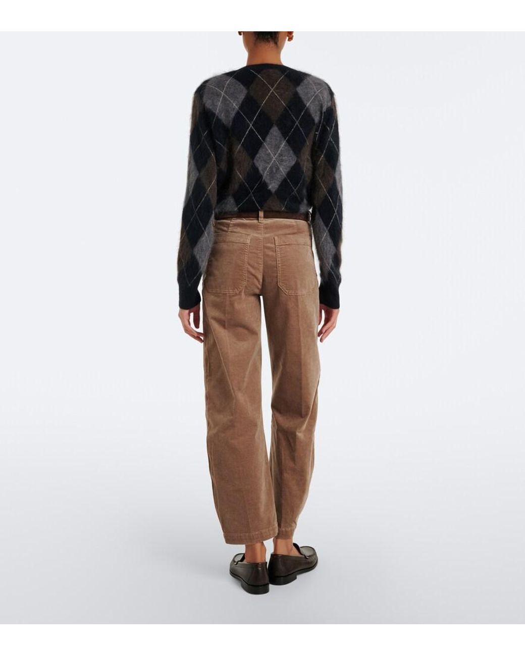 FRAME Brown Ranger Cotton-Blend Corduroy Wide-Leg Pants