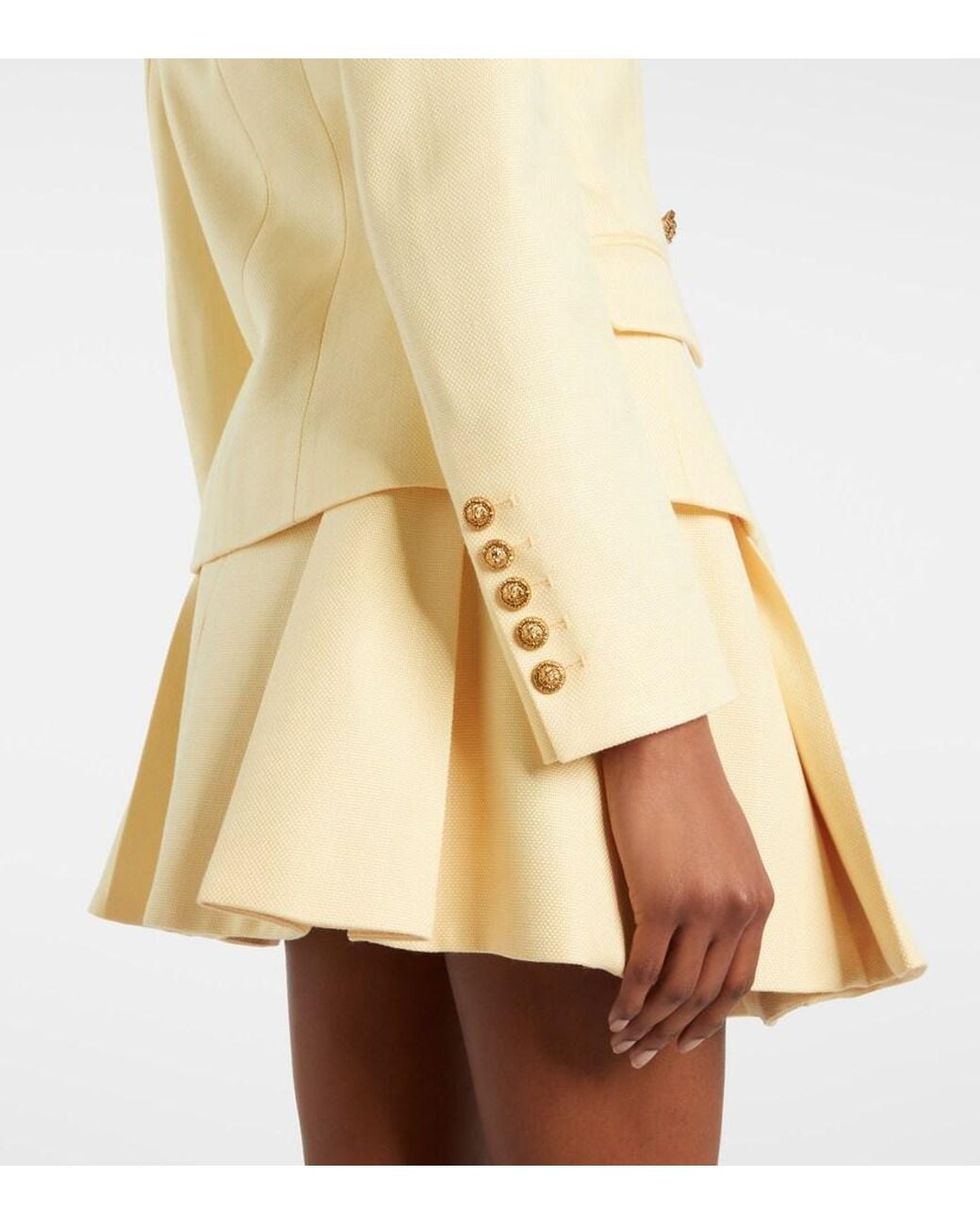 Balmain Natural 2-Buttons Natte Blazer Jacket