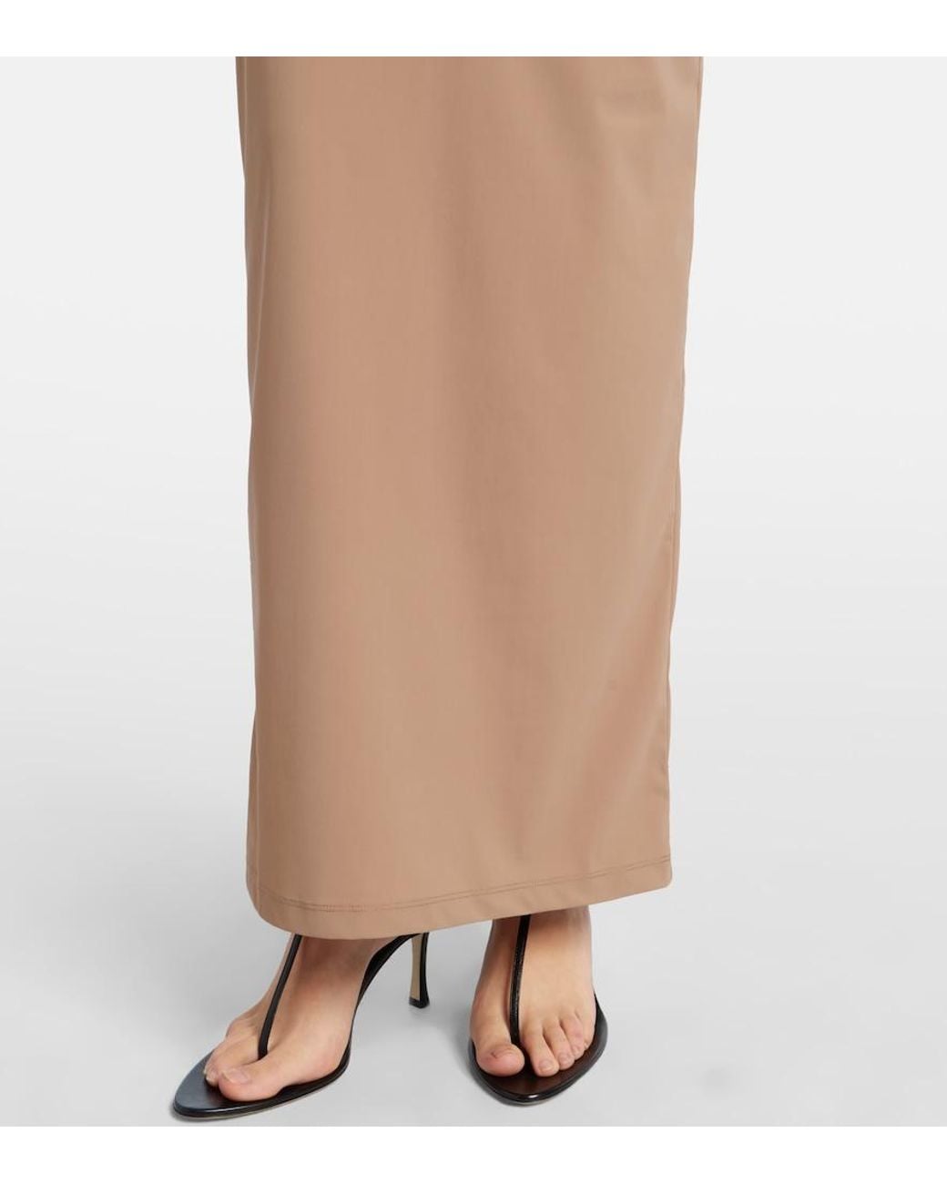 Christopher Esber Natural Ruched Jersey Maxi Dress