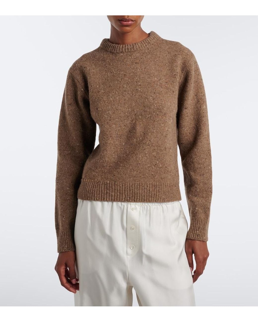 Rohe Brown Wool-Blend Mouline Sweater