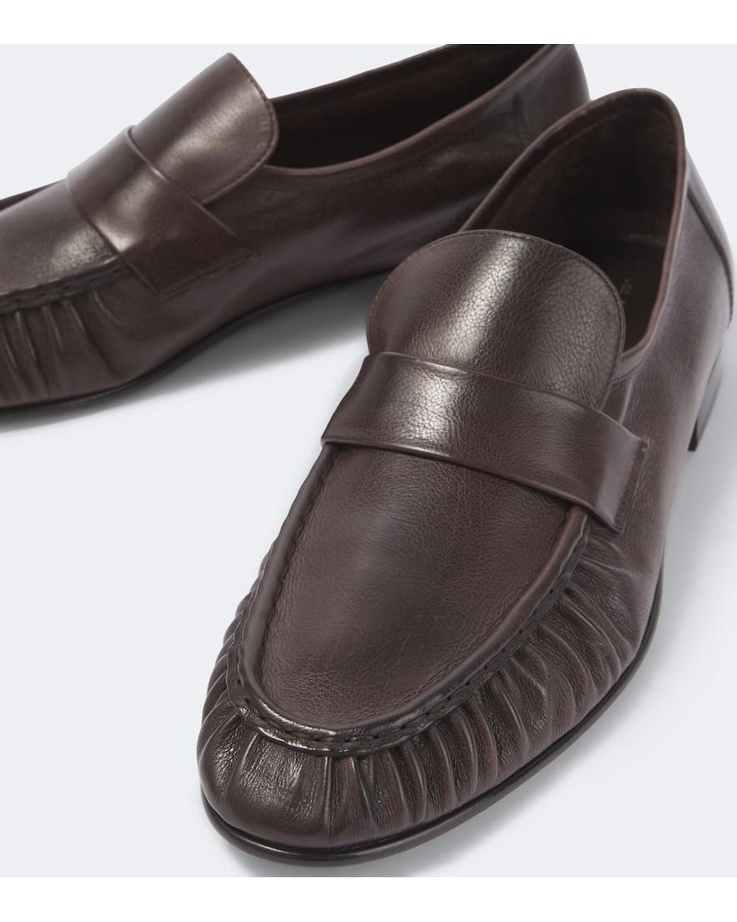 The Row Brown Soft Leather Loafers for men