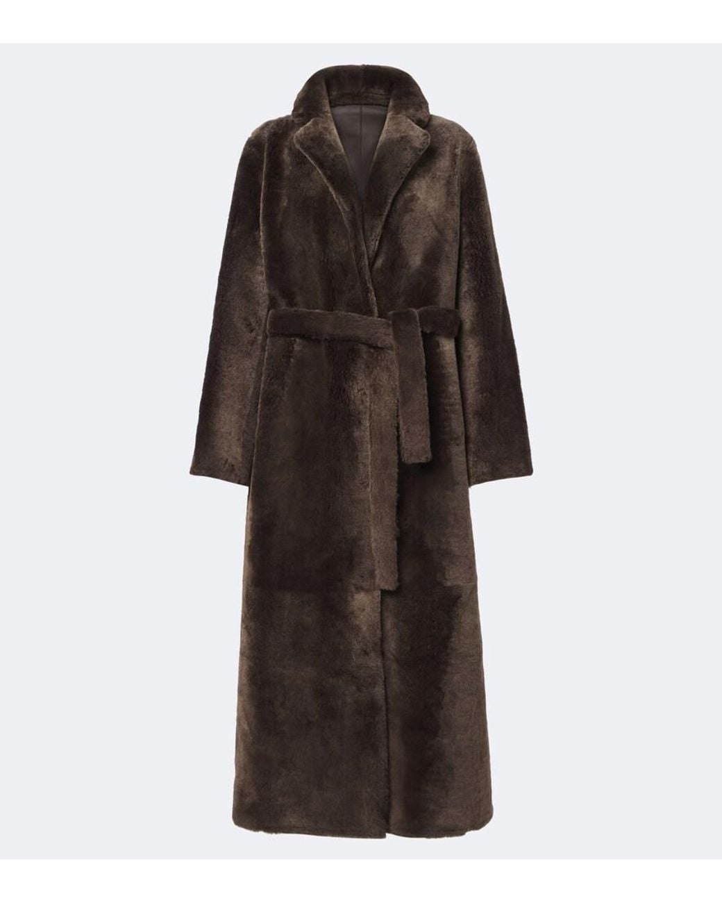Yves Salomon Brown Reversible Shearling And Leather Coat