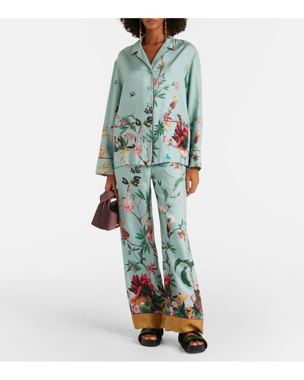 Chemise Imprimee En Soie LaDoubleJ en coloris Blue