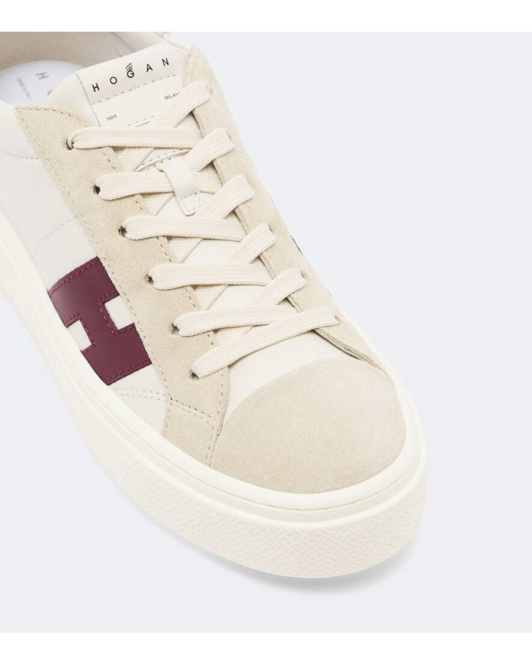 Hogan Natural Crosswind Leather Sneakers
