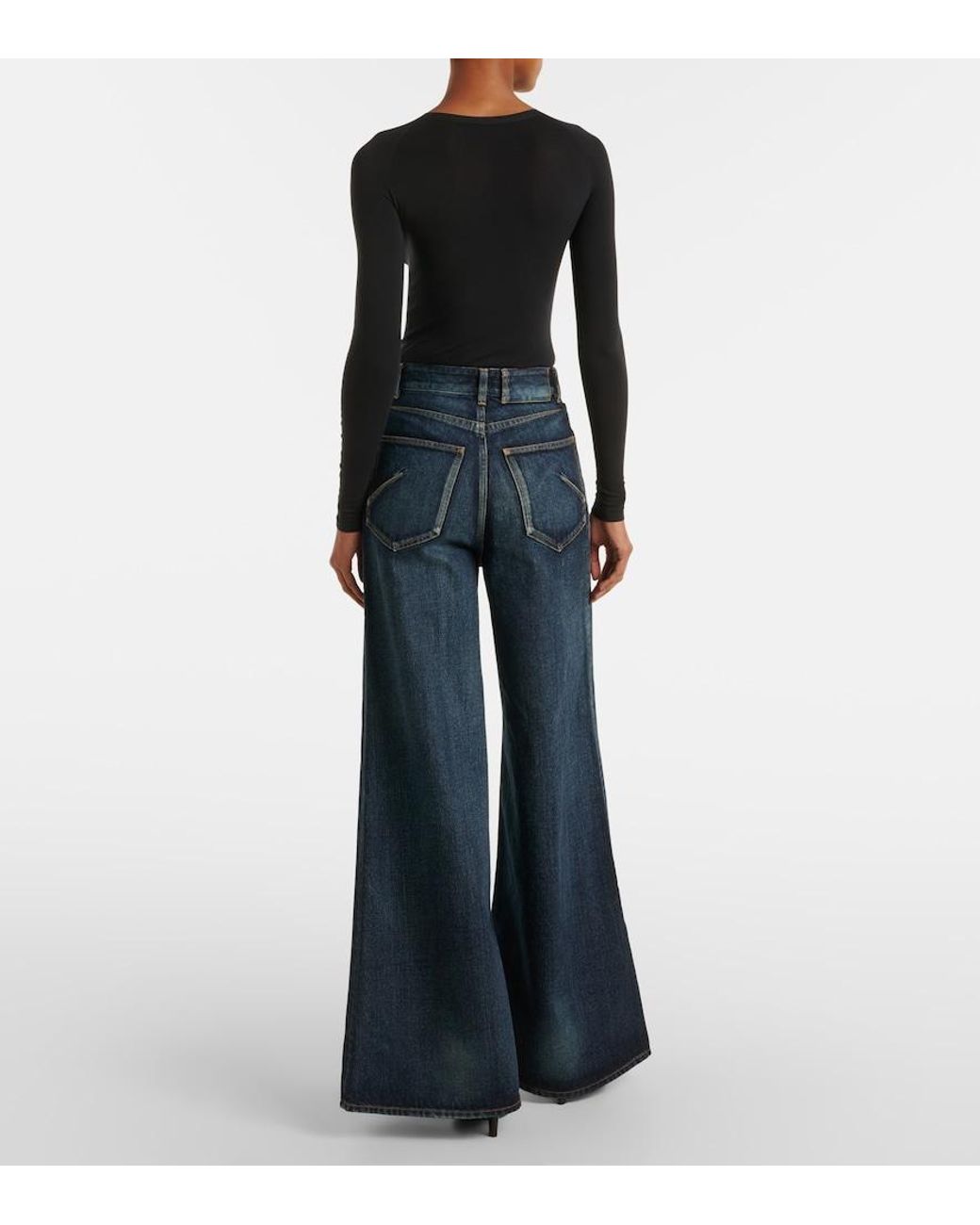 Alaïa Blue Faded Wide-Leg Jeans