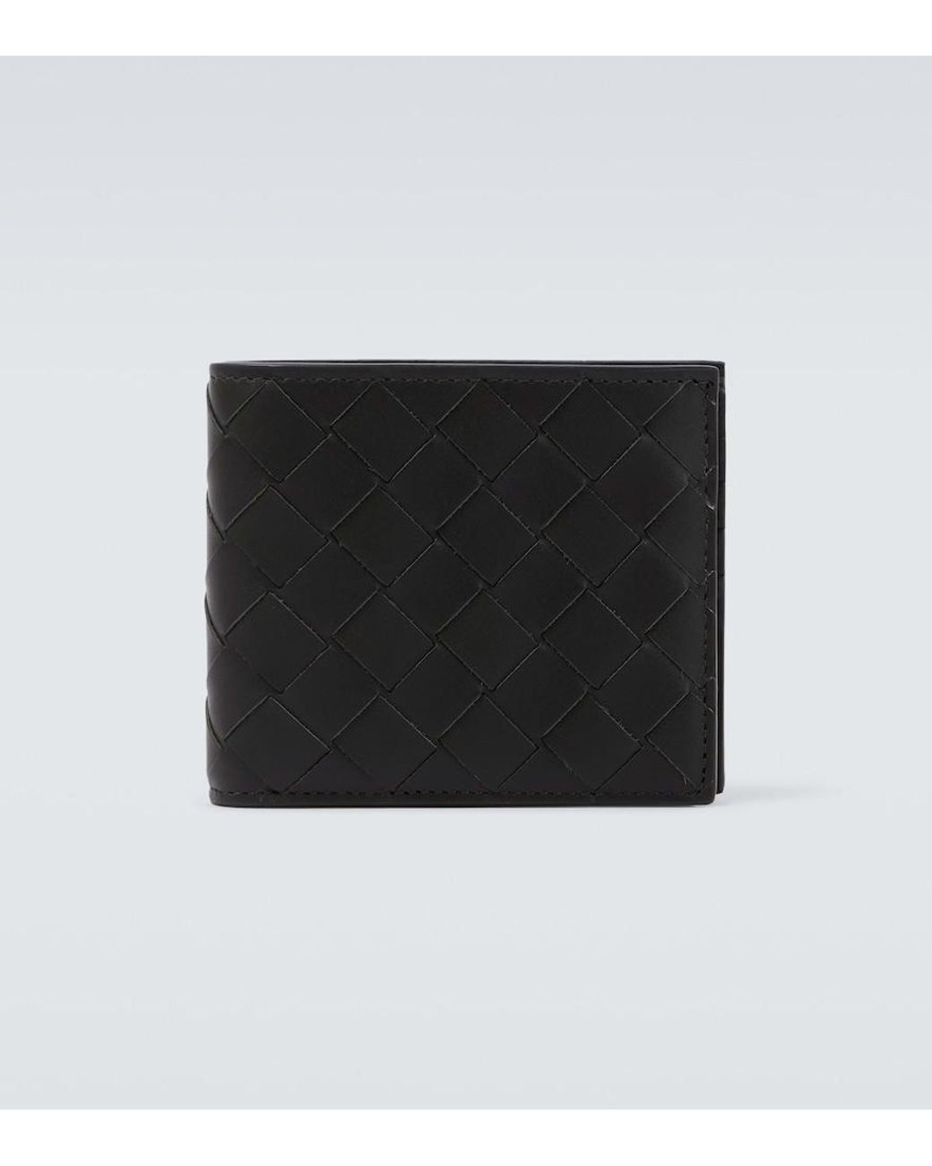 Bottega Veneta Black Intrecciato Leather Wallet for men